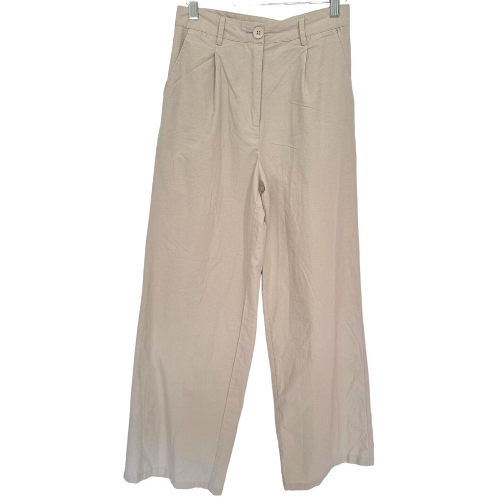 Princess Polly High Rise Wide Leg Pants Lightweight Stretch Cotton Women's Sz 4